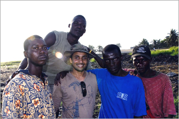 Ryan Lobo with Liberian friends